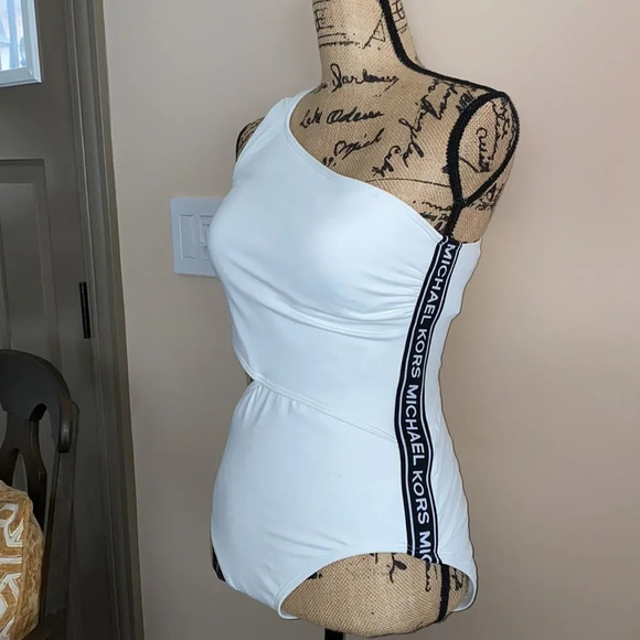 Michael Kors One Shoulder Cut Out Swimsuit - Picture 3 of 9